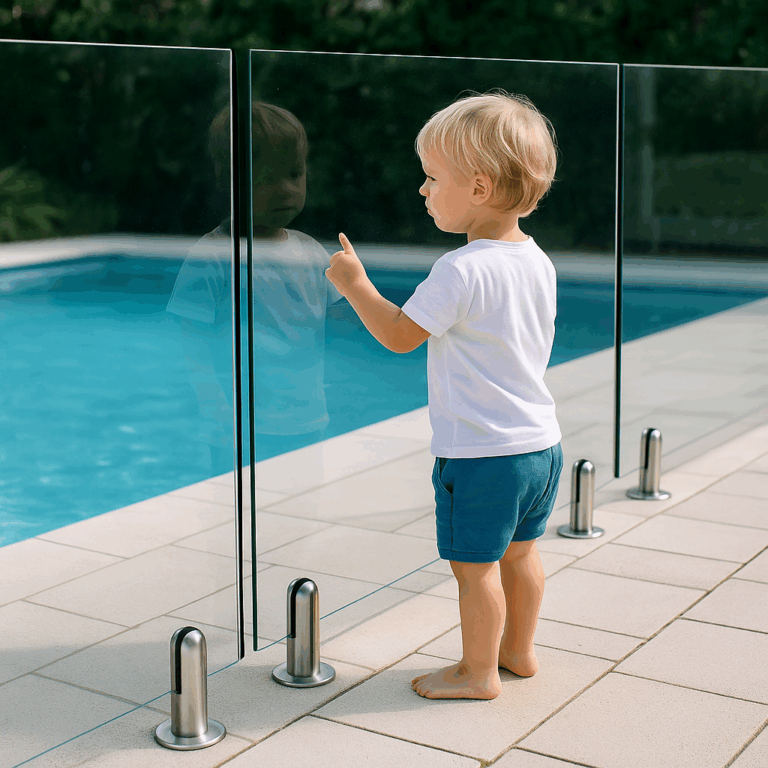 niño en piscina